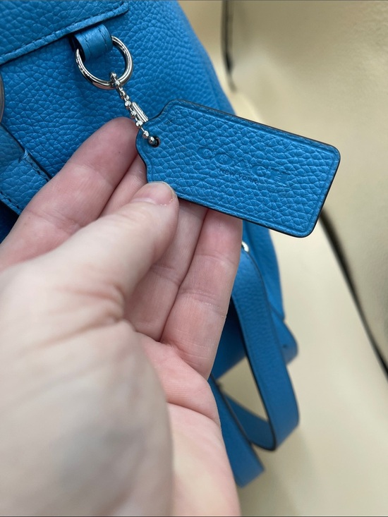 Coach Turquoise Blue Mini Back Pack with Silver Hardware and Turnlocks